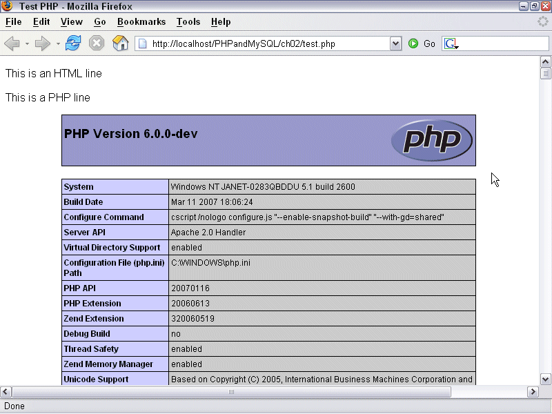 php settings